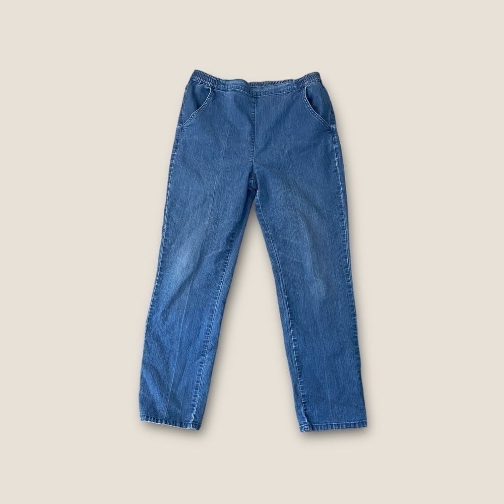 Blair Mom High Rise Tapered Casual Denim Pant Blue M